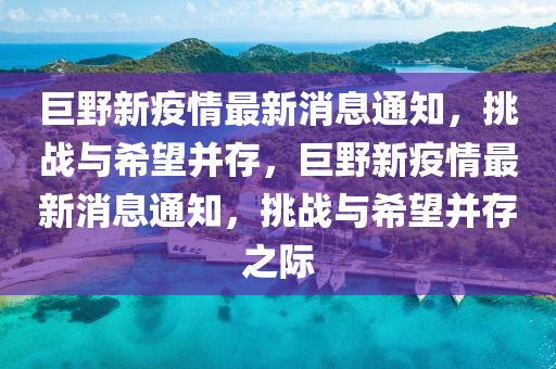 巨野新疫情最新消息通知，挑战与希望并存，巨野新疫情最新消息通知，挑战与希望并存之际中山市多米克自动化设备有限公司