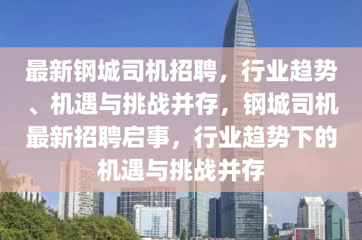 最新钢城司机招聘，行业趋势、机遇与挑战并存，钢城司机最新招聘启事，行业趋势下的机遇与挑战并存中山市多米克自动化设备有限公司
