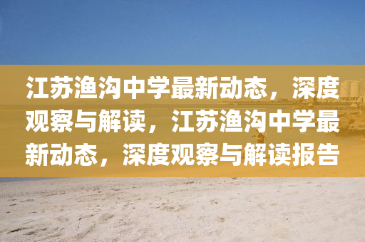 江苏渔沟中学最新动态,深度观察与解读,江苏渔沟中学最新动态,深度观察与解读报告中山市多米克自动化设备有限公司
